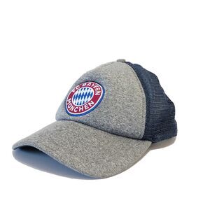 2017 Bayern Munich FC Mesh Trucker Hat Grey Navy Blue Rare OS